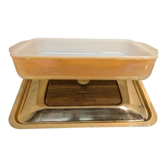 Vintage Anchor Hocking Fire King Peach Luster Wear Casserole Dish with lid #410 - Picture 5 of 12